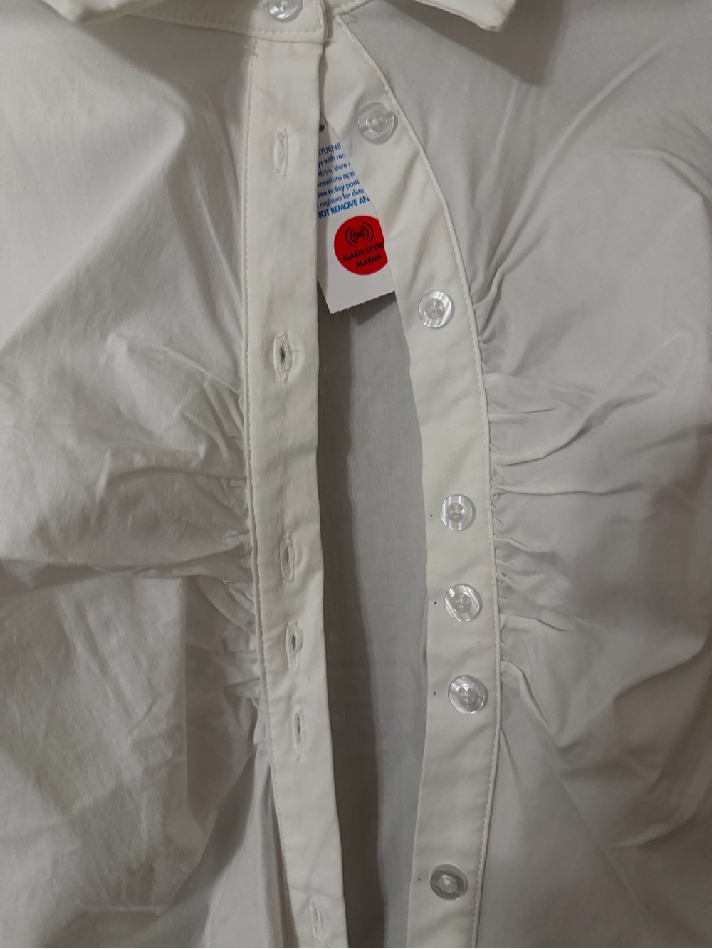 White Ruched button up - Picture 2 of 4